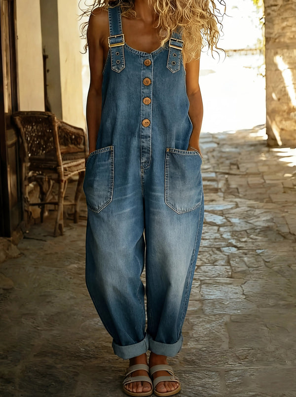 Everyday Relaxed Denim Work Jumpsuit