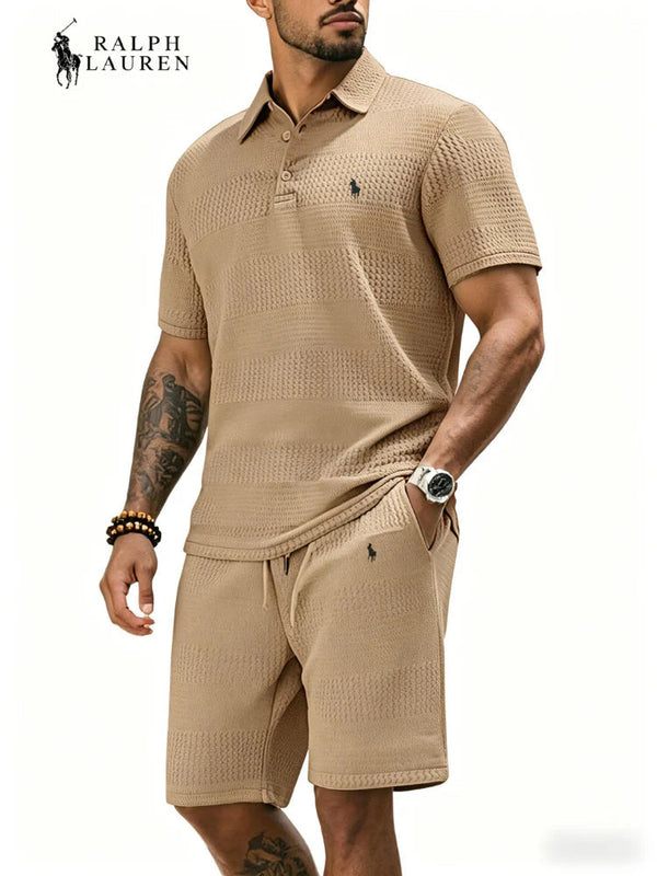 Everyday Waffle Polo Shorts Set